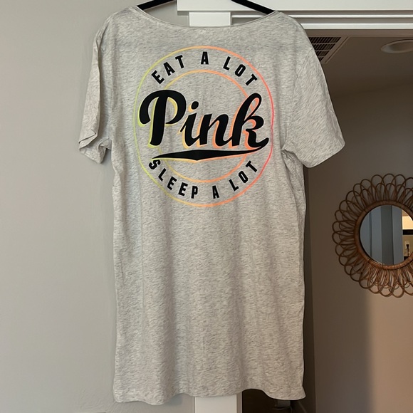 *NWT* PINK oversized night shirt, size large, NWT - Picture 3 of 3